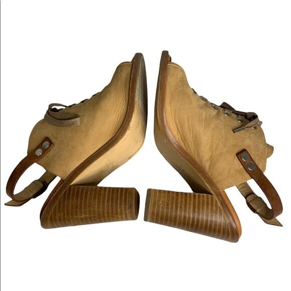 🚨 Rag & Bone Trafford Nubuck Slingback Lace up Peeptoe Booties - Picture 6 of 13